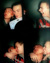 A photo booth strip with four images of a young couple inside the booth. The couple is seen making various affectionate and playful expressions, including kissing each other and laughing together.